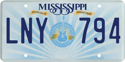 MS license plate LNY794