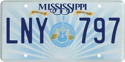 MS license plate LNY797