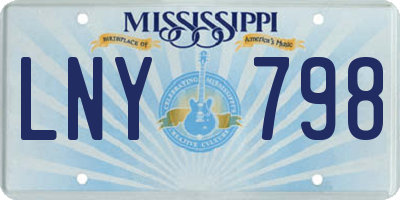 MS license plate LNY798