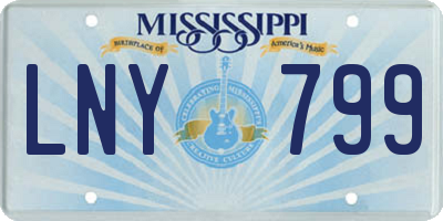 MS license plate LNY799