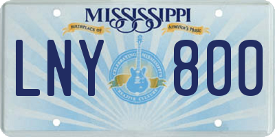 MS license plate LNY800
