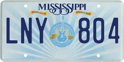 MS license plate LNY804