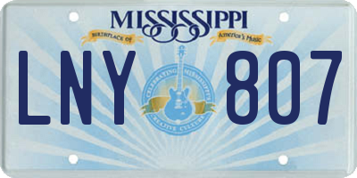 MS license plate LNY807