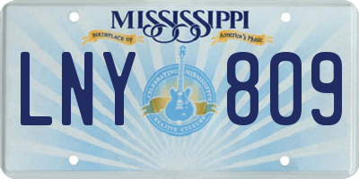 MS license plate LNY809