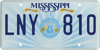 MS license plate LNY810