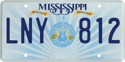 MS license plate LNY812