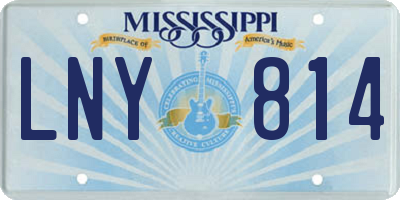 MS license plate LNY814
