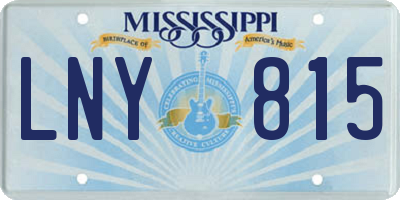 MS license plate LNY815