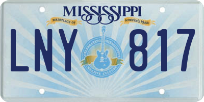 MS license plate LNY817