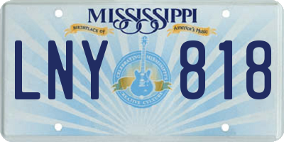 MS license plate LNY818