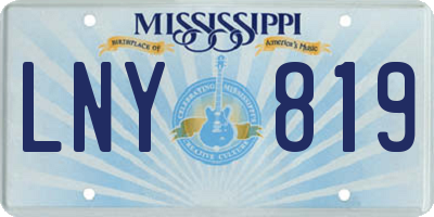 MS license plate LNY819