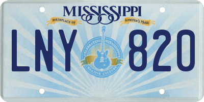 MS license plate LNY820