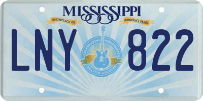 MS license plate LNY822