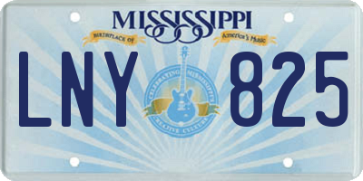 MS license plate LNY825