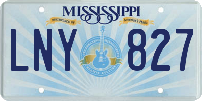 MS license plate LNY827
