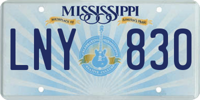 MS license plate LNY830