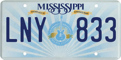 MS license plate LNY833
