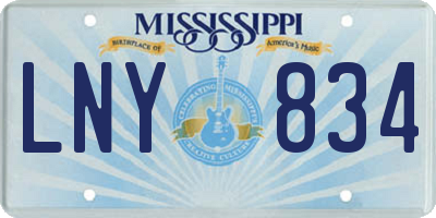 MS license plate LNY834