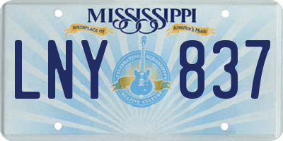 MS license plate LNY837