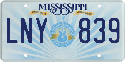 MS license plate LNY839