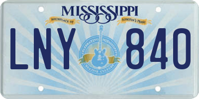 MS license plate LNY840