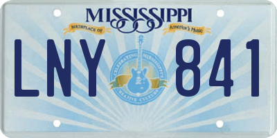 MS license plate LNY841