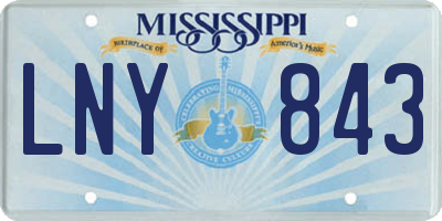 MS license plate LNY843