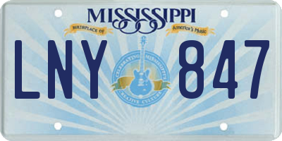 MS license plate LNY847