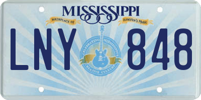 MS license plate LNY848