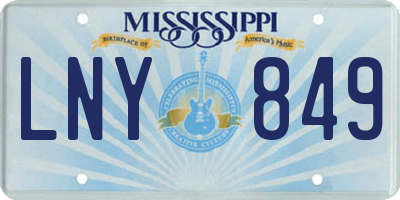 MS license plate LNY849