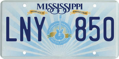 MS license plate LNY850