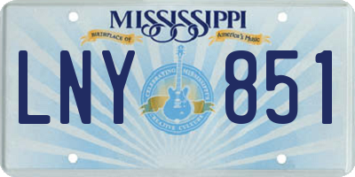 MS license plate LNY851