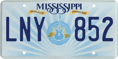 MS license plate LNY852
