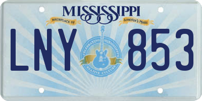 MS license plate LNY853