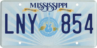 MS license plate LNY854