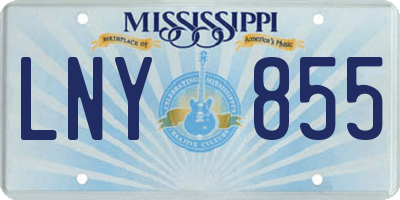 MS license plate LNY855