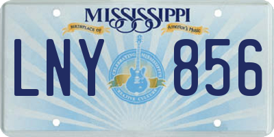 MS license plate LNY856