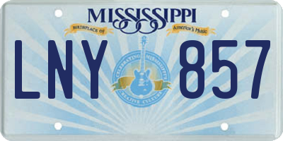 MS license plate LNY857