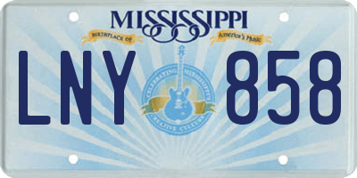MS license plate LNY858