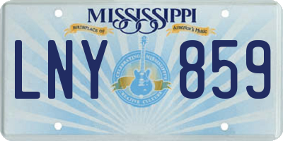 MS license plate LNY859