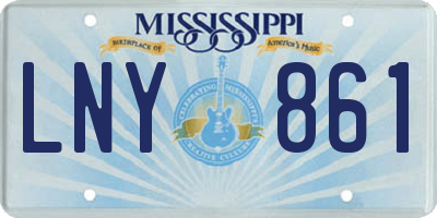 MS license plate LNY861