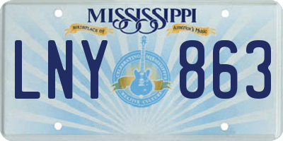 MS license plate LNY863