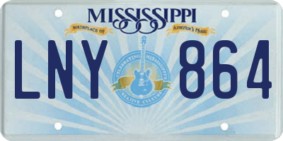 MS license plate LNY864
