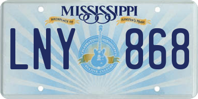 MS license plate LNY868