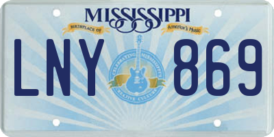 MS license plate LNY869