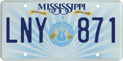 MS license plate LNY871