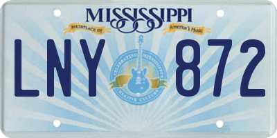 MS license plate LNY872