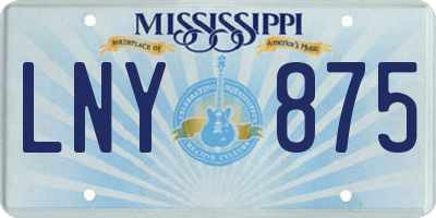 MS license plate LNY875