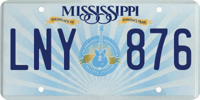 MS license plate LNY876