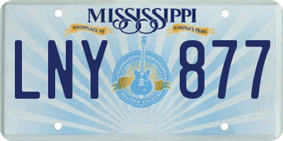 MS license plate LNY877